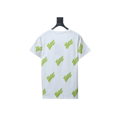 Gucci Embroidered Cotton Jersey T-shirt In White And Lime Green 02