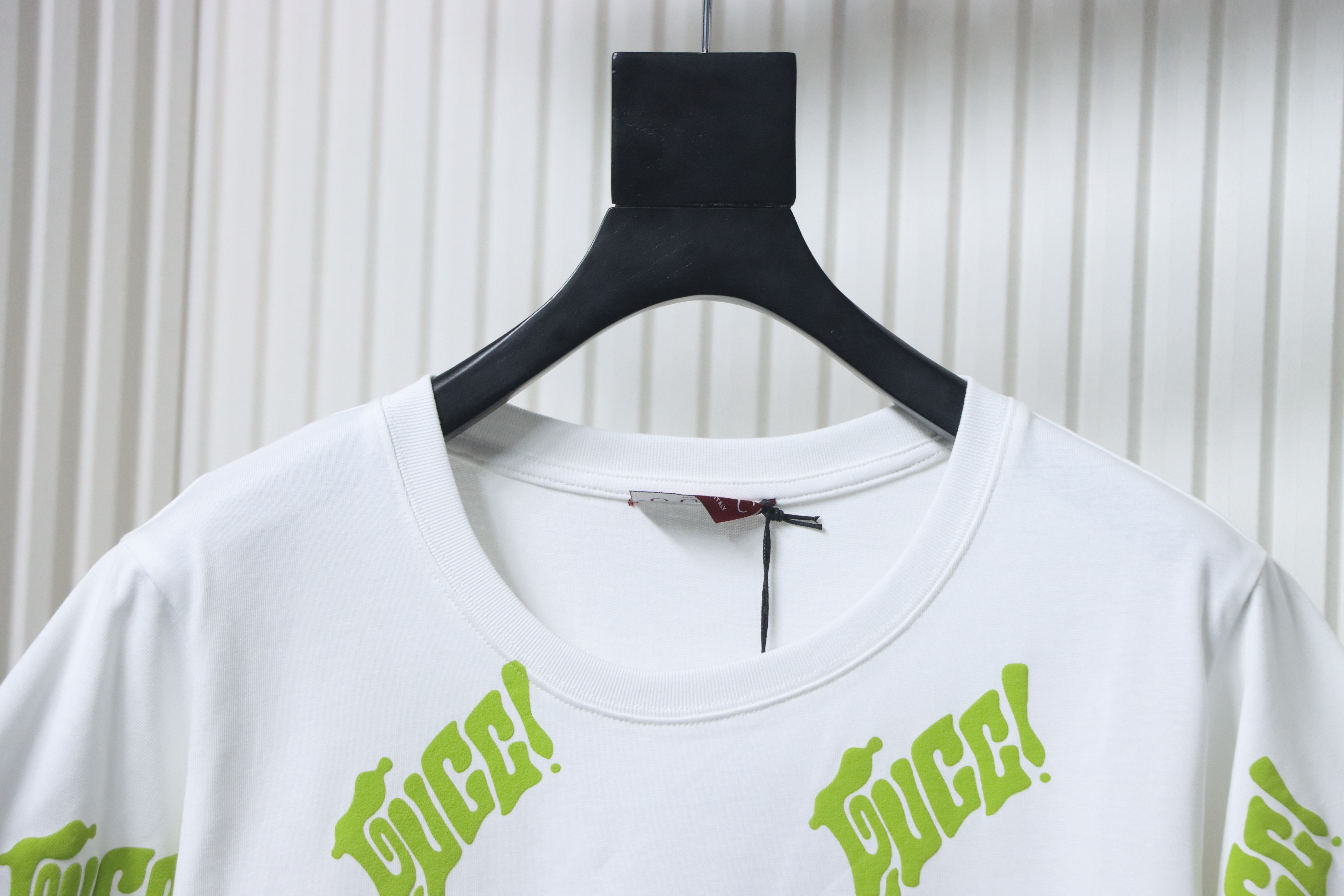 Gucci Embroidered Cotton Jersey T-shirt In White And Lime Green