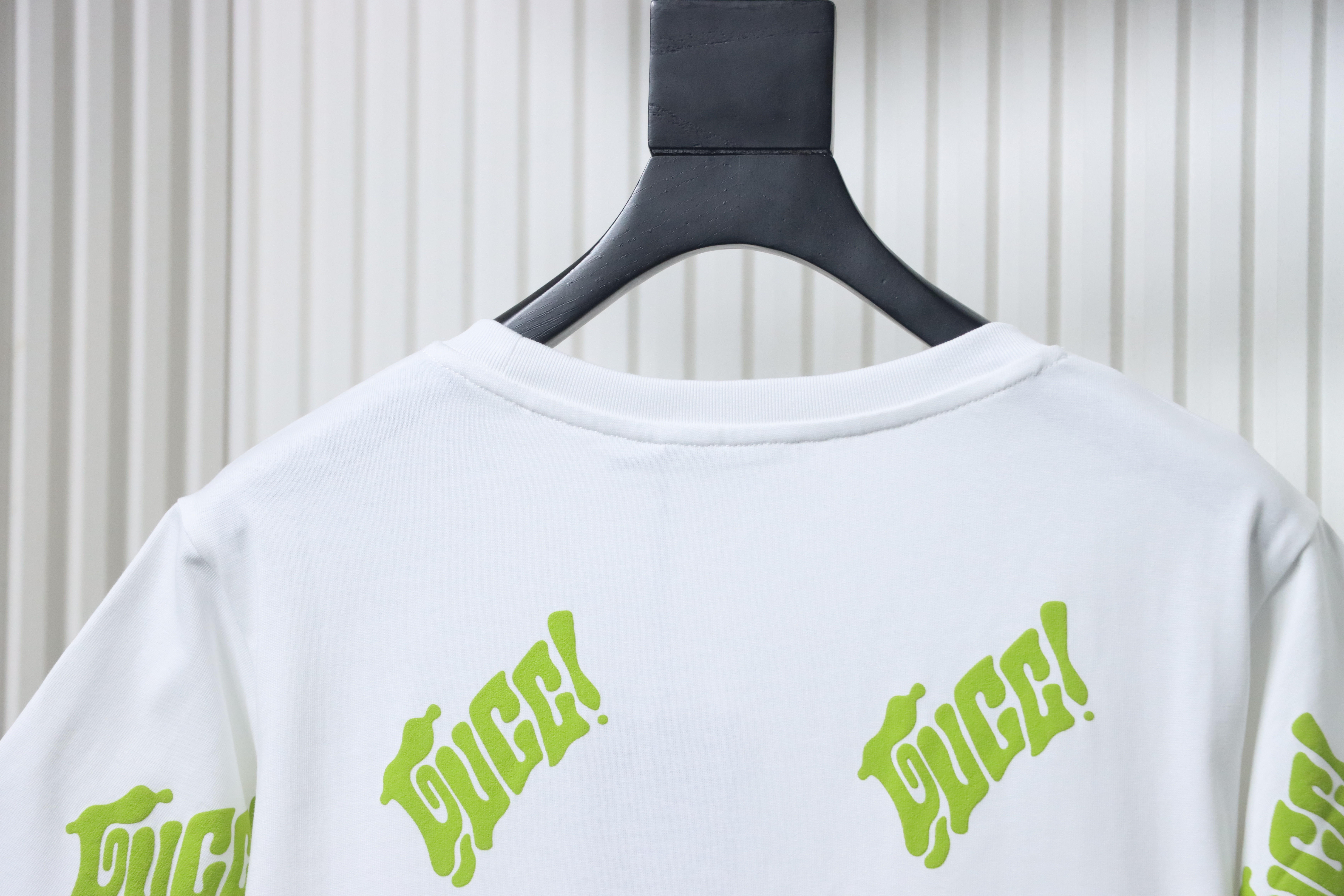 Gucci Embroidered Cotton Jersey T-shirt In White And Lime Green