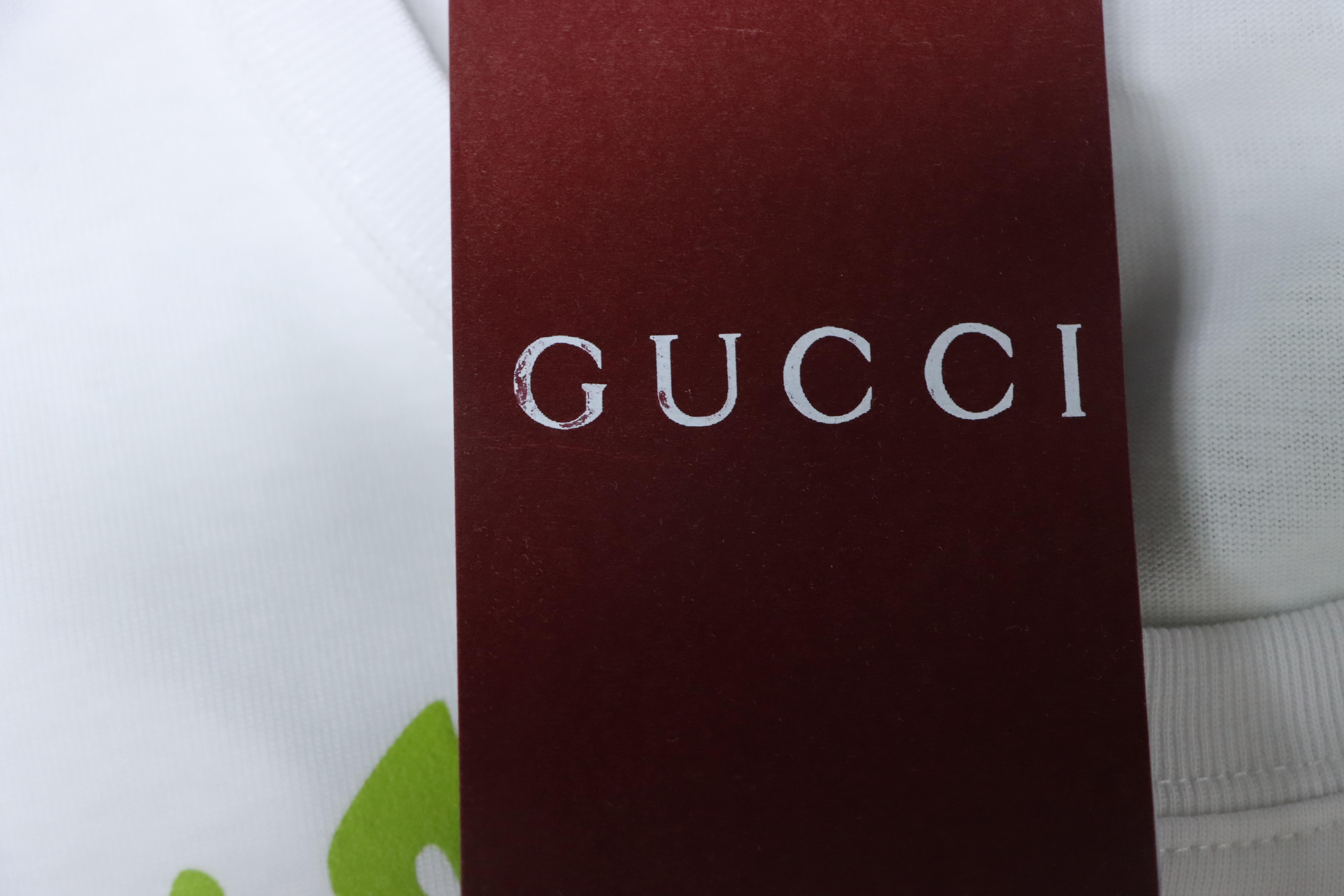 Gucci Embroidered Cotton Jersey T-shirt In White And Lime Green