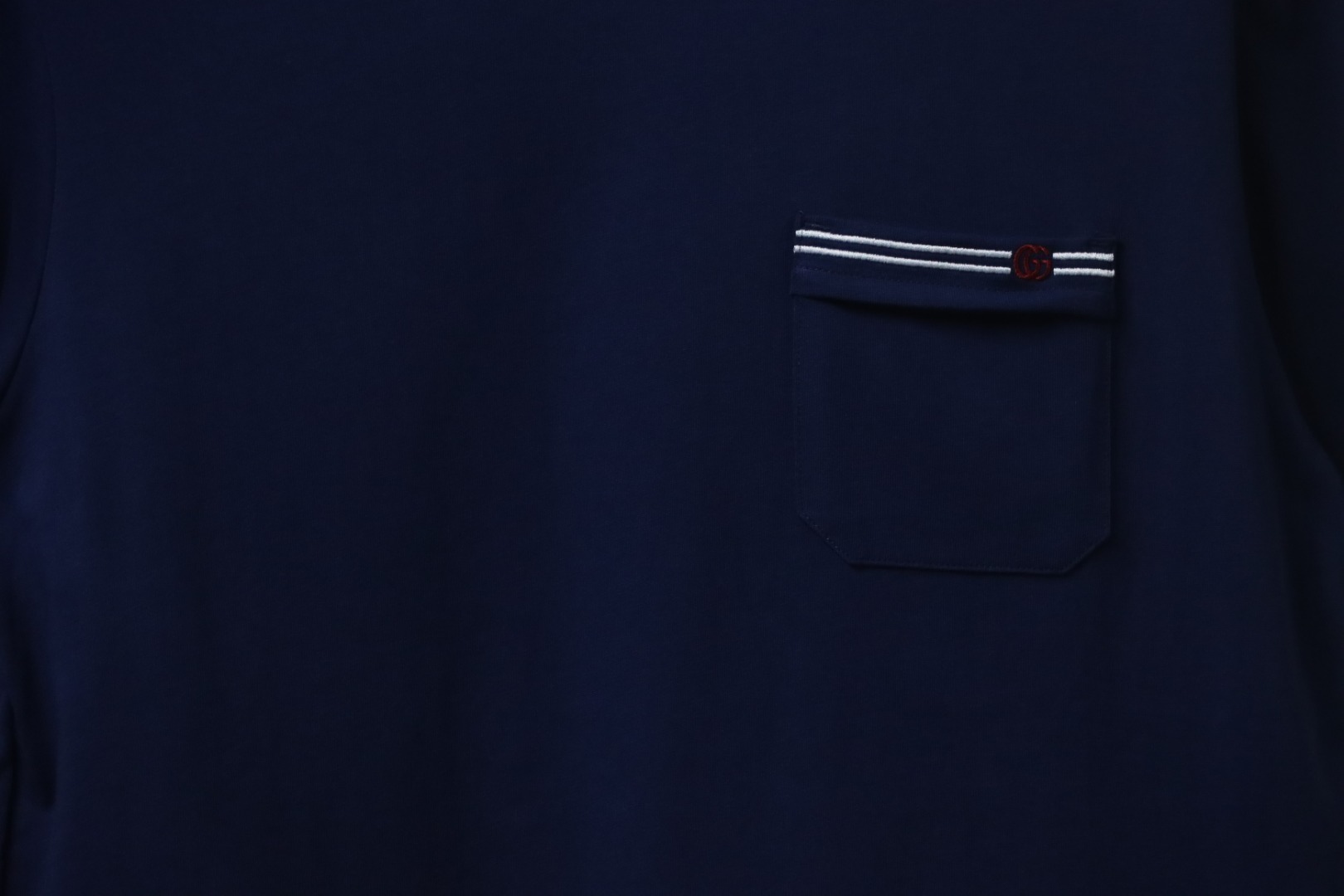 Gucci Pocket Embroidery T-shirt Dark Blue