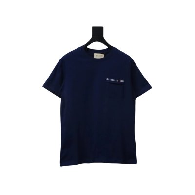 Gucci Pocket Embroidery T-shirt Dark Blue 01