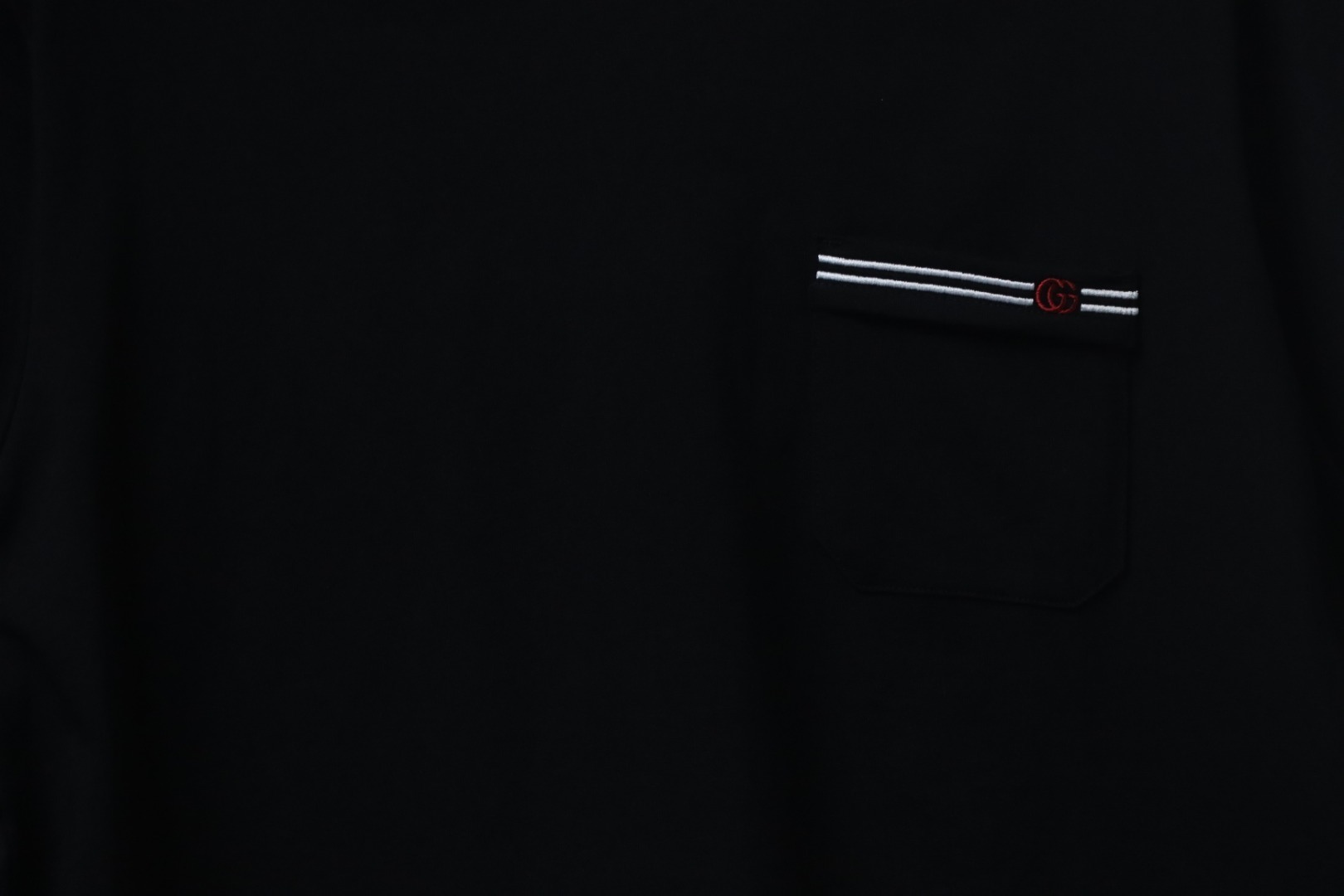 Gucci Pocket Embroidery T-shirt In Black