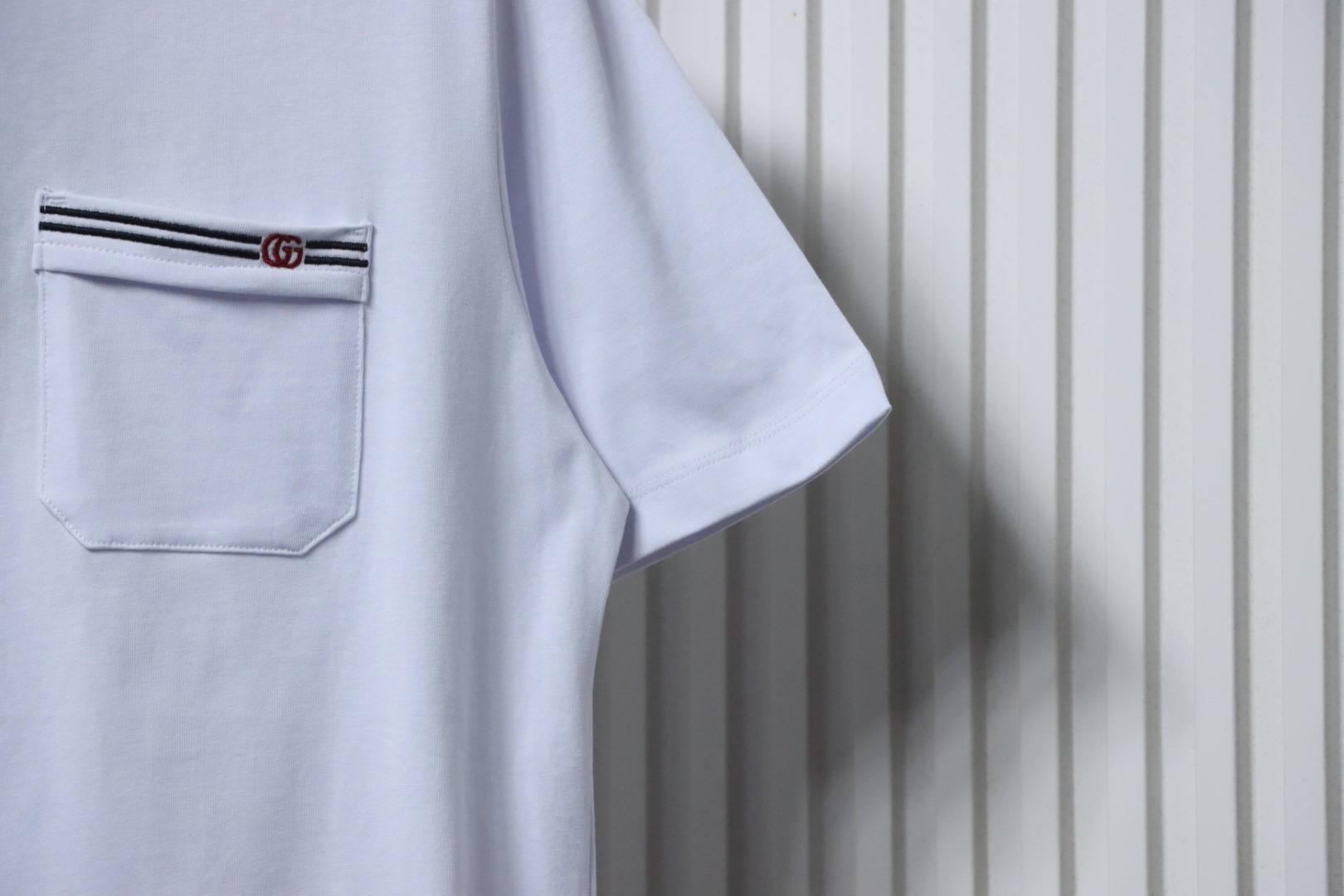 Gucci Pocket Embroidery T-shirt White