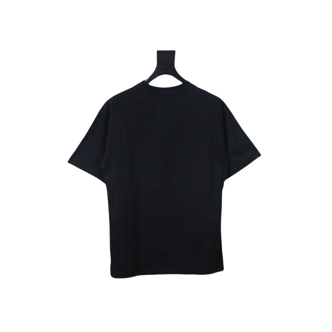 Gucci Small Label Pink Embroidery T-shirt Black