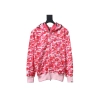 Bape Full Zip Shark Camouflage Print Hoodie Pink