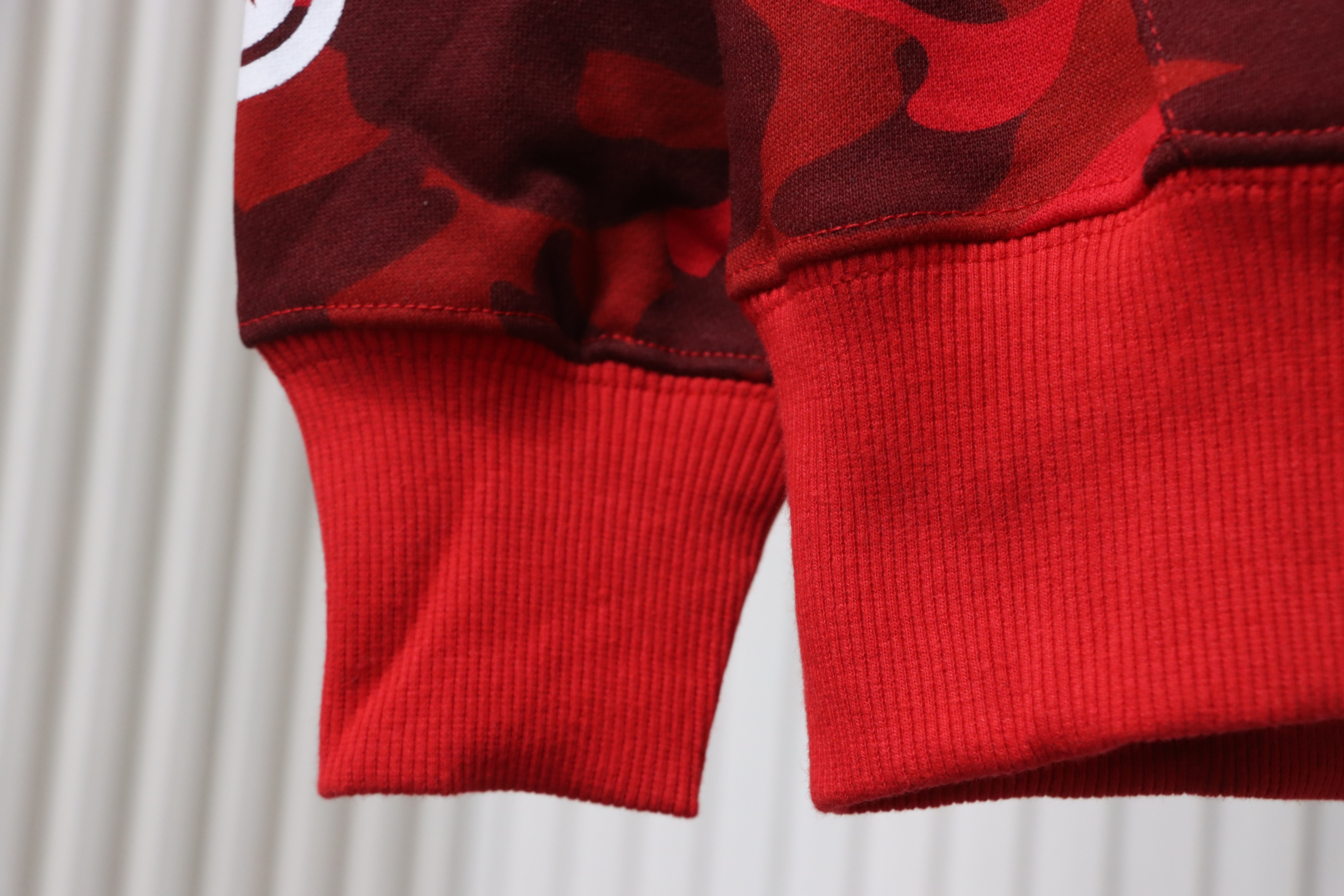 Bape Full Zip Shark Camouflage Print Hoodie Pink Red