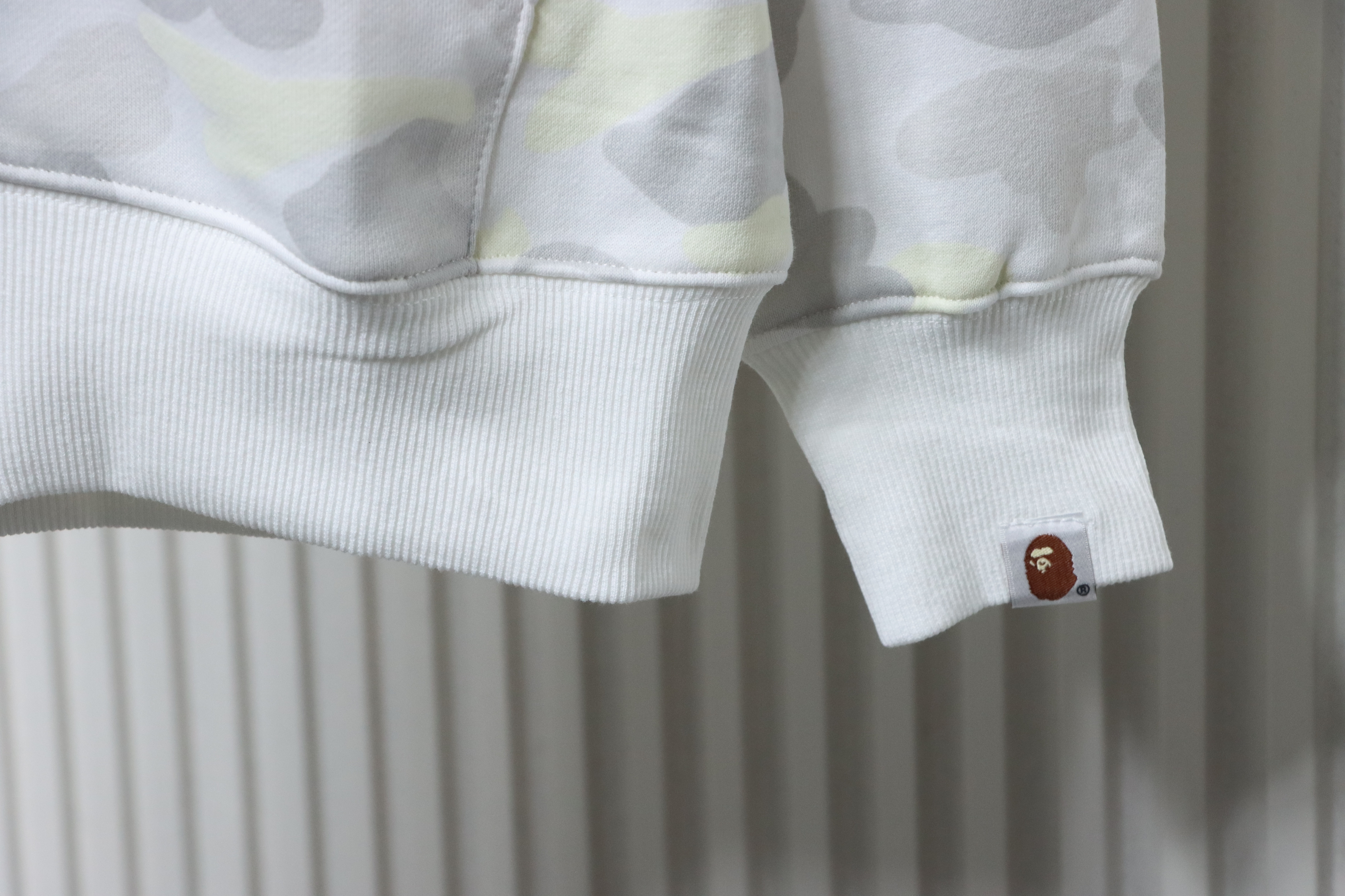 Bape Full Zip Shark Glow-in-the-Dark Camouflage Print Hoodie White