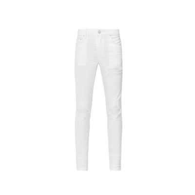AMIRI White MX1 Jeans Distressing Throughout Skinny-fit Stretch Denim Jeans 01