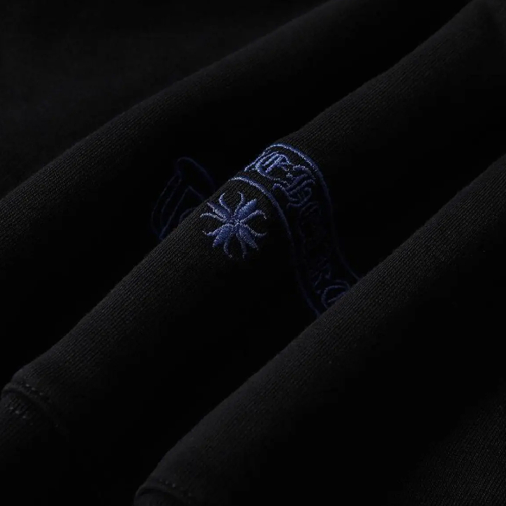 Chrome Hearts Cross Sanskrit Colorful Letters Embroidery Print Hoodie Black