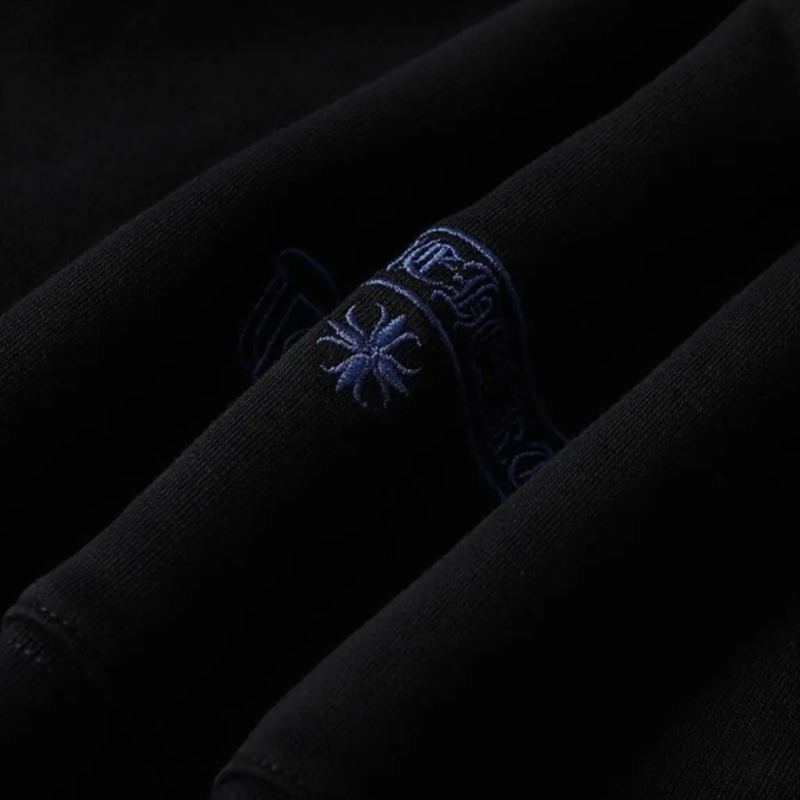 Chrome Hearts Cross Sanskrit Colorful Letters Embroidery Print Hoodie Black