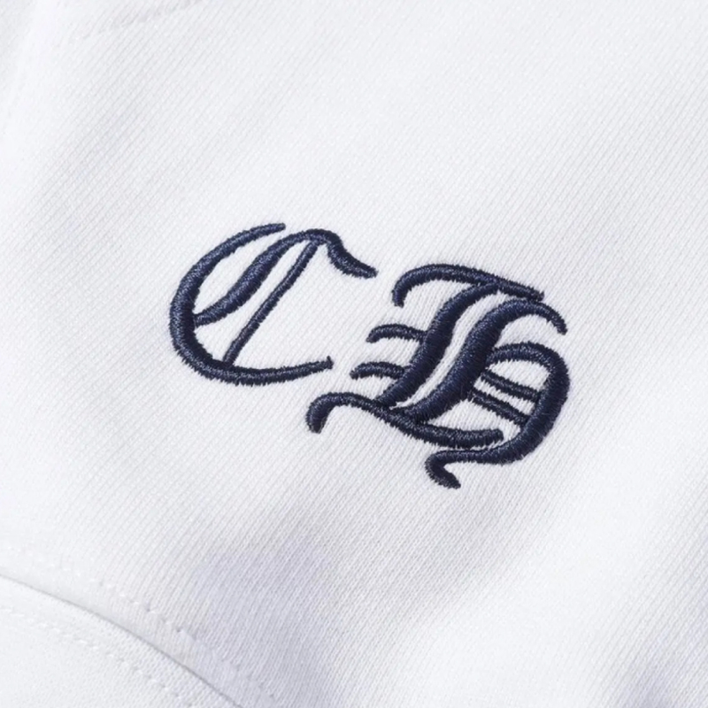 Chrome Hearts Cross Sanskrit Colorful Letters Embroidery Print Hoodie White