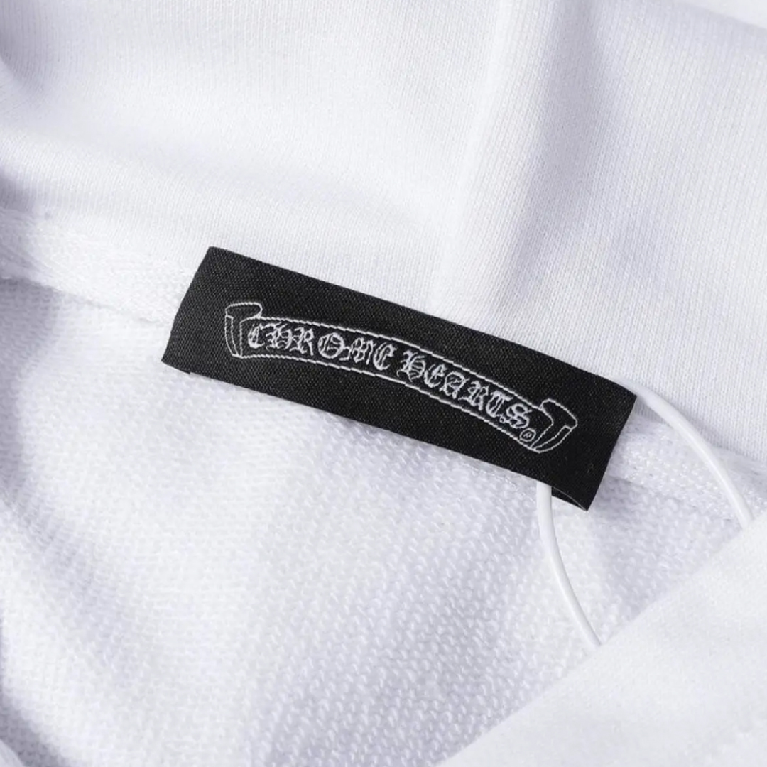 Chrome Hearts Cross Sanskrit Colorful Letters Embroidery Print Hoodie White