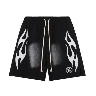 Hellstar Flame Shorts #2563 Black White/Dark Blue/Black Green/Sky Blue/Black Red/Red 02
