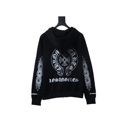 Chrome Hearts Cuff Sanskrit Print Zip-Up Hoodie Black 02