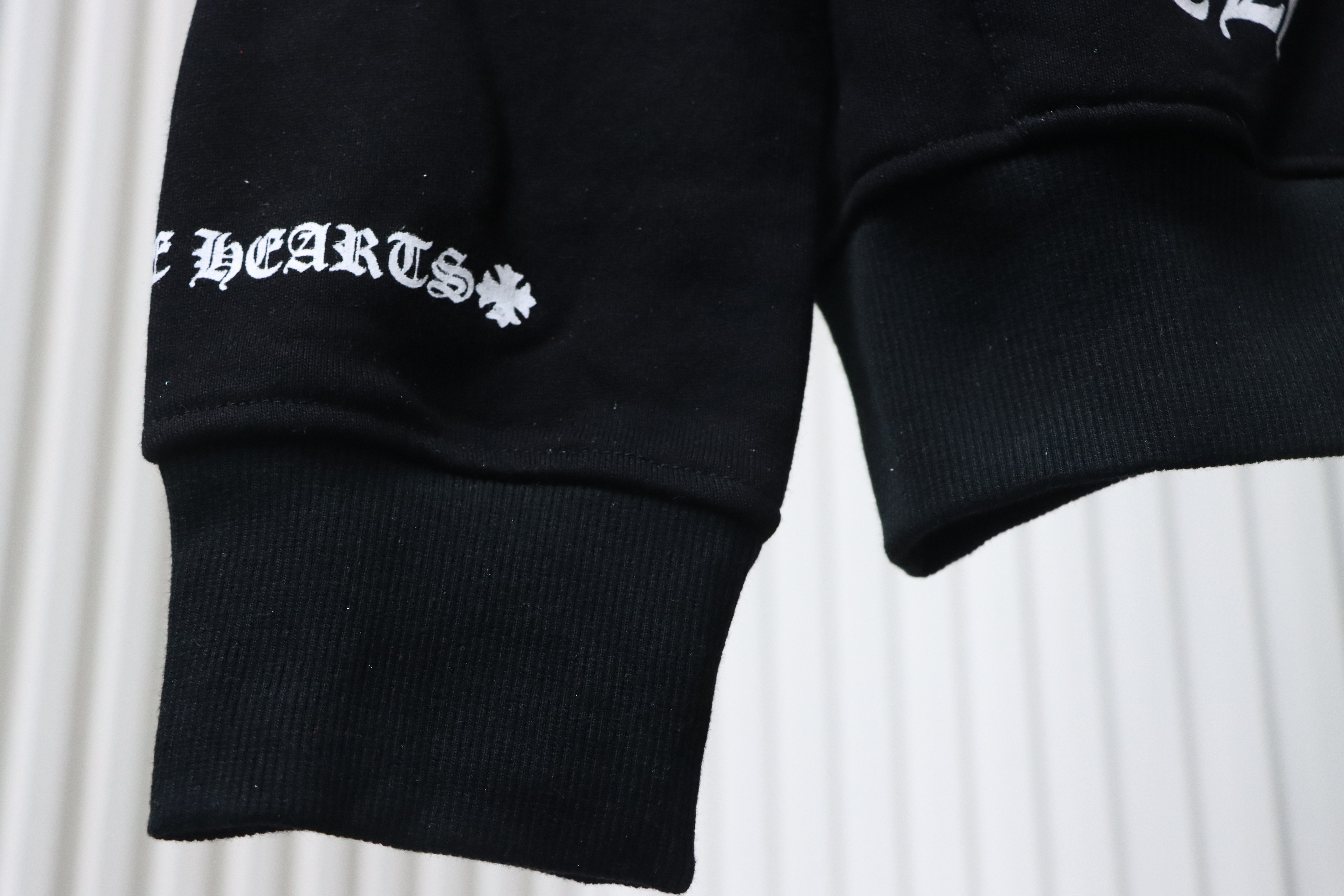 Chrome Hearts Cuff Sanskrit Print Zip-Up Hoodie Black