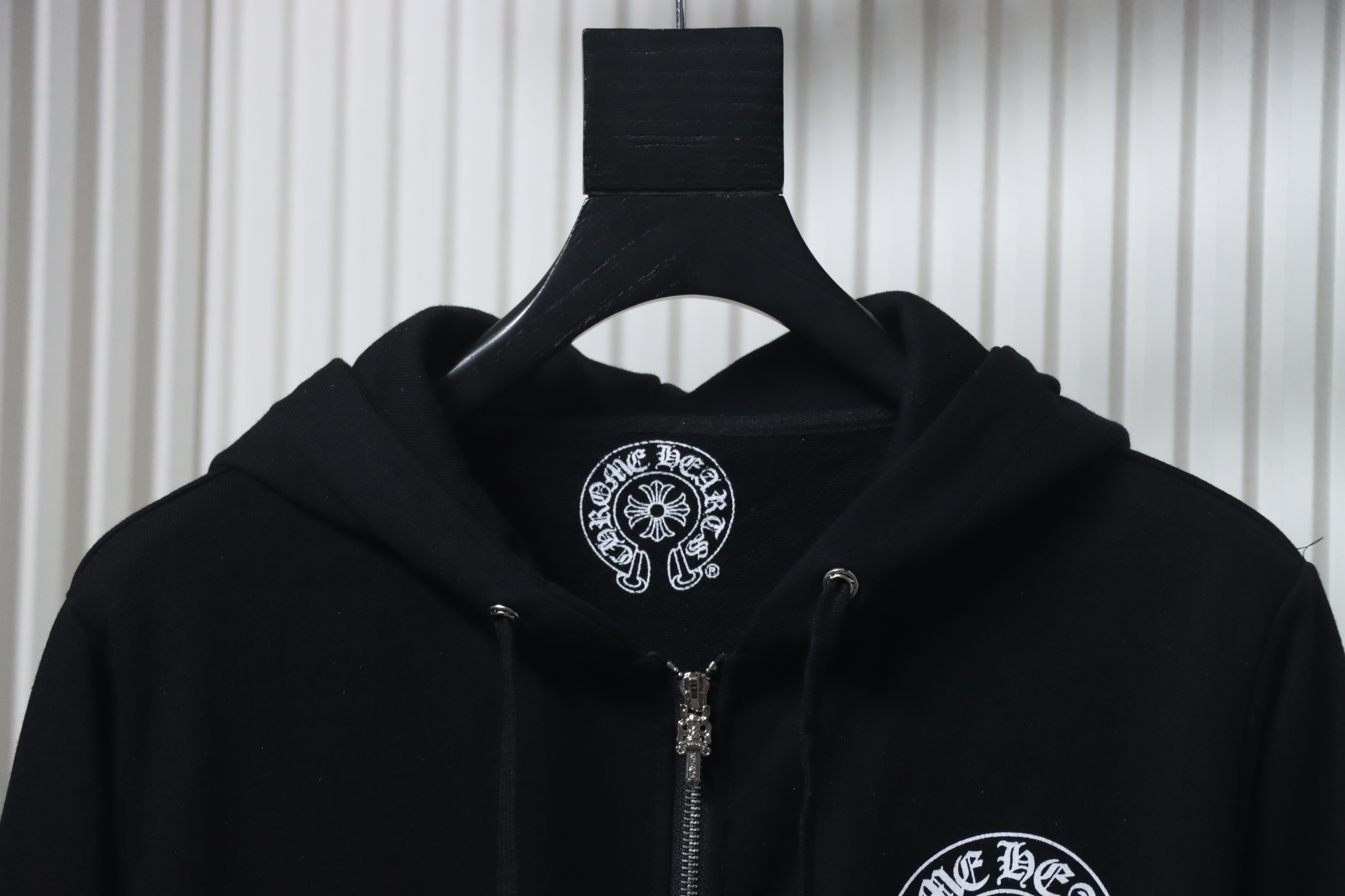 Chrome Hearts Cuff Sanskrit Print Zip-Up Hoodie Black