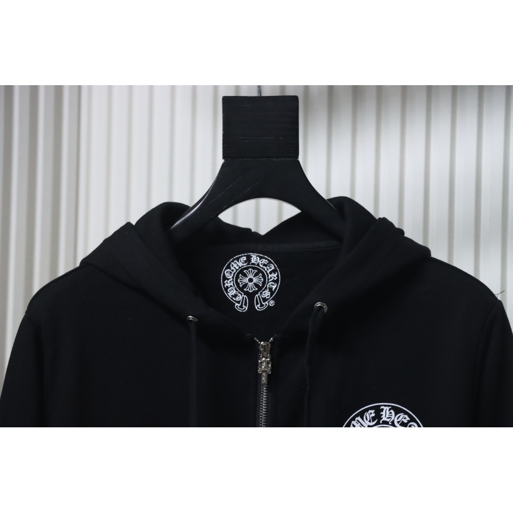 Chrome Hearts Cuff Sanskrit Print Zip-Up Hoodie Black