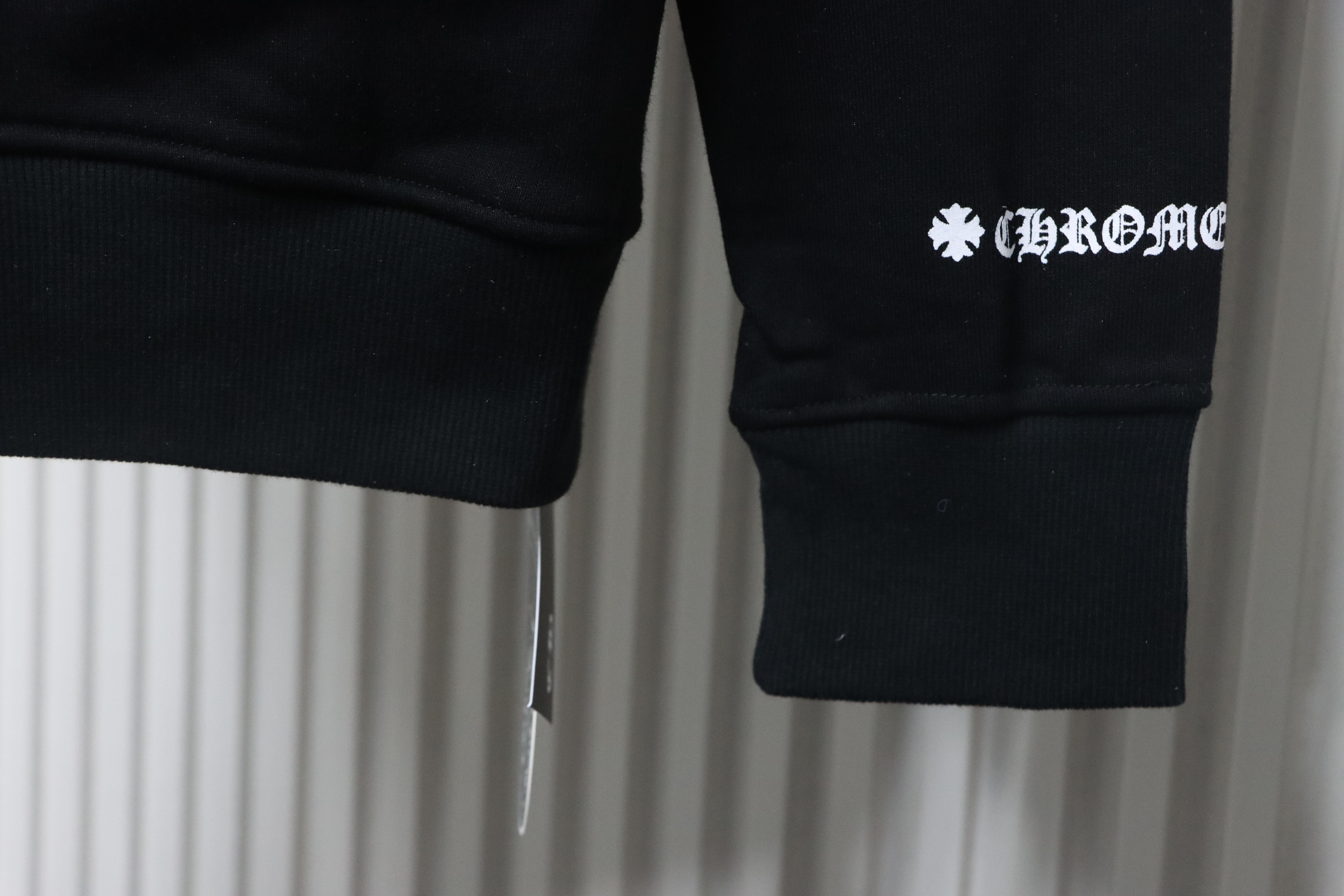 Chrome Hearts Cuff Sanskrit Print Zip-Up Hoodie Black