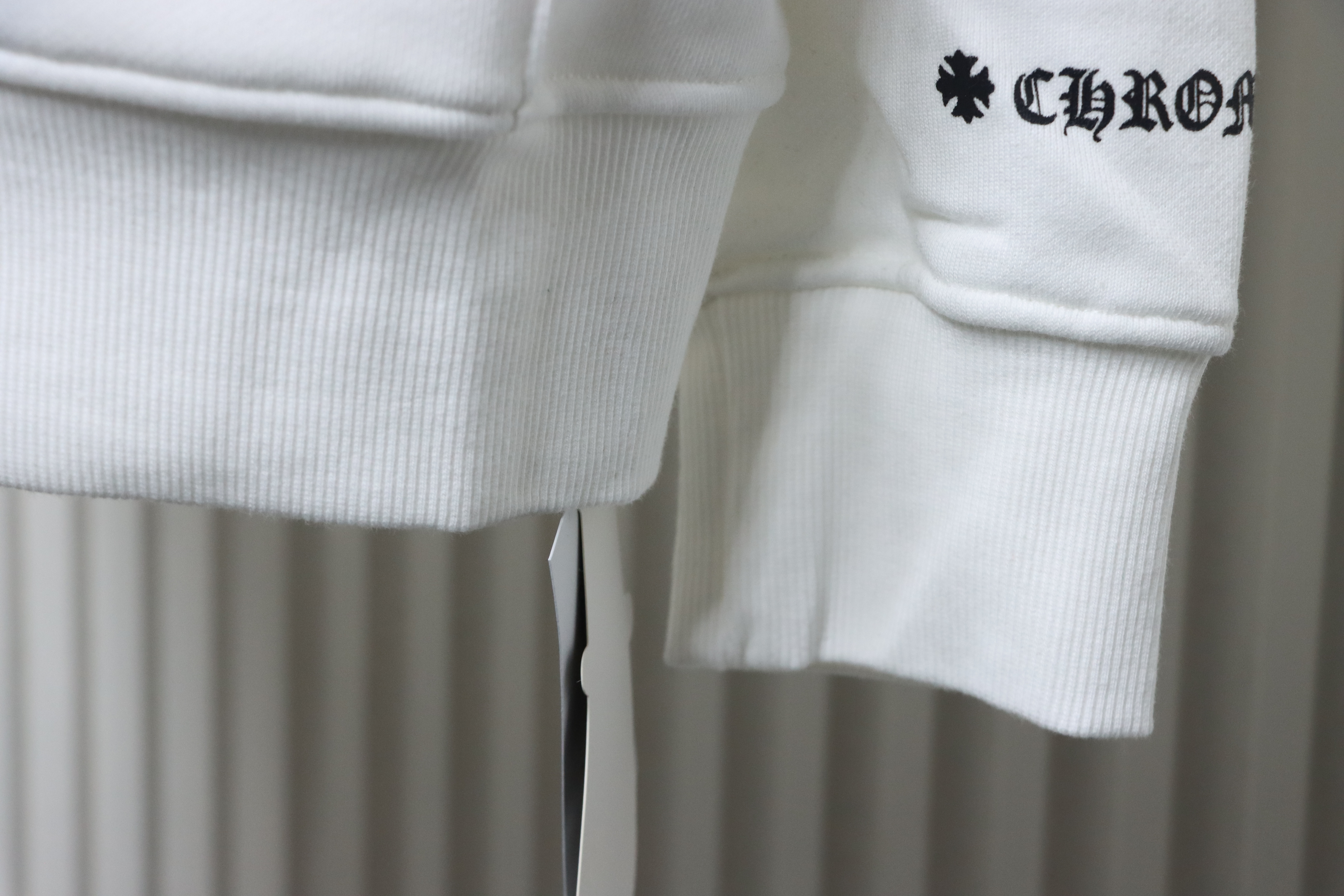 Chrome Hearts Cuff Sanskrit Print Zip-Up Hoodie White