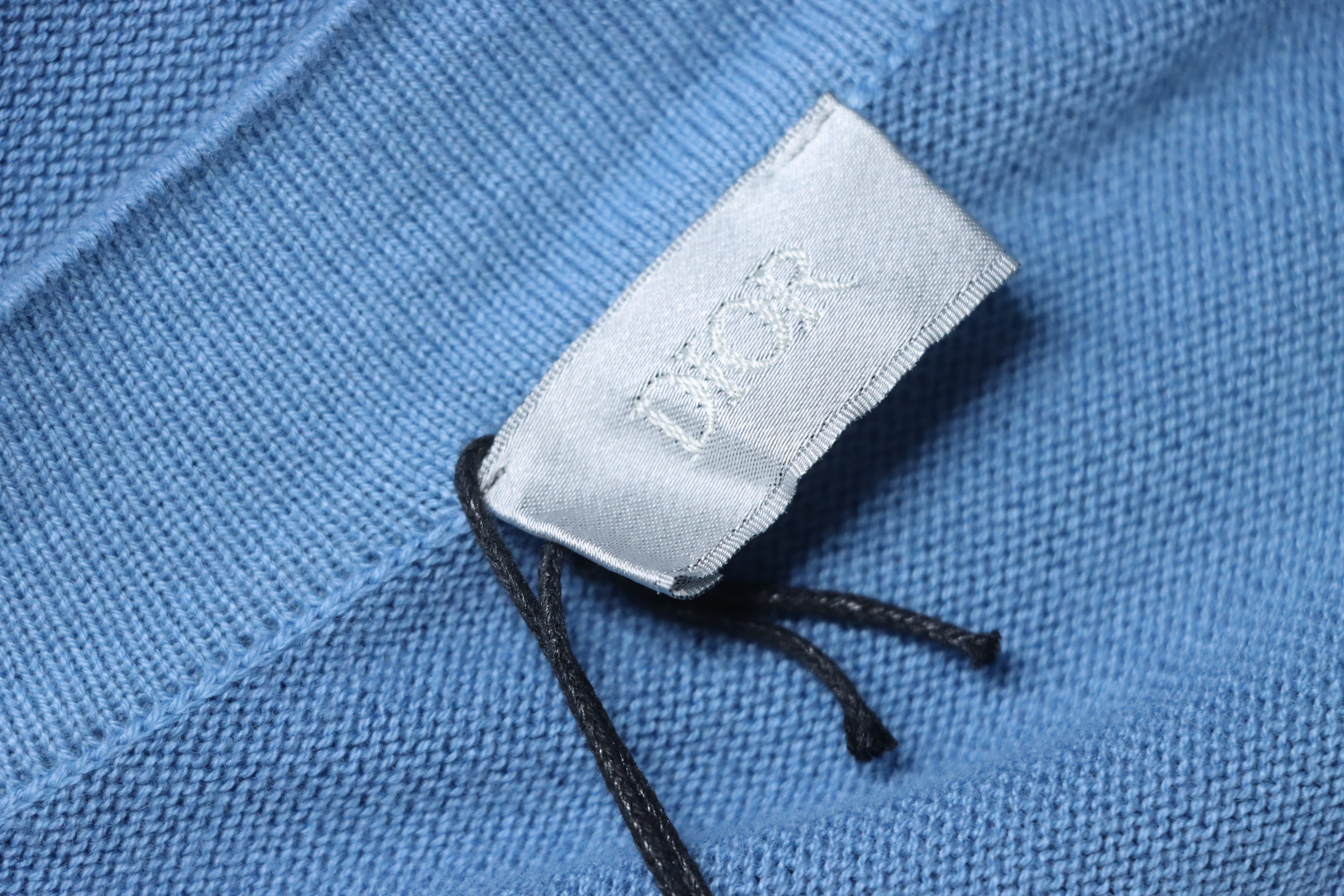 Dior Cat Embroidered Knitted T-shirt Blue