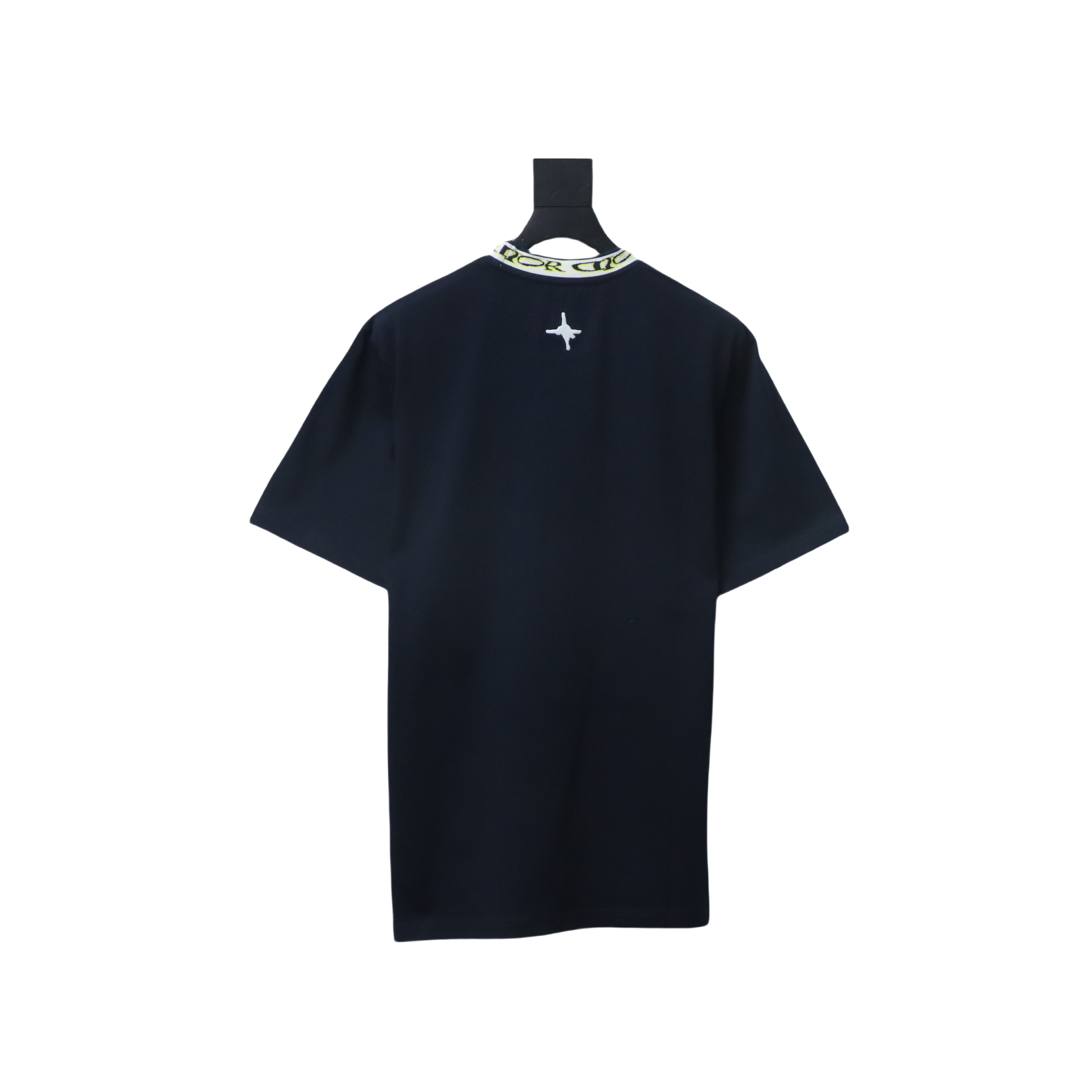 Dior Neckline Letter Jacquard Ribbon T-shirt Black