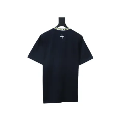 Dior Neckline Letter Jacquard Ribbon T-shirt Black 02