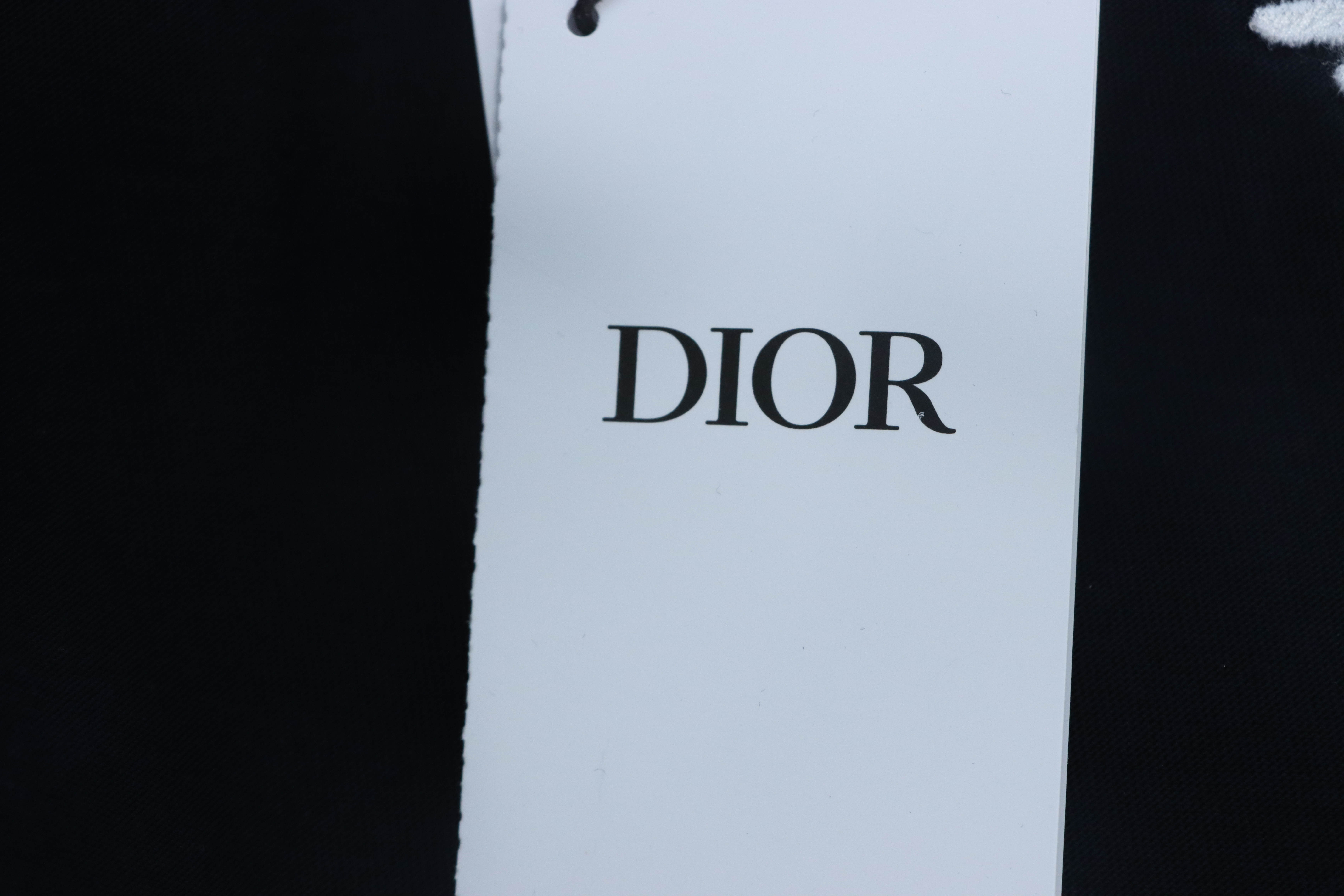 Dior Neckline Letter Jacquard Ribbon T-shirt Black