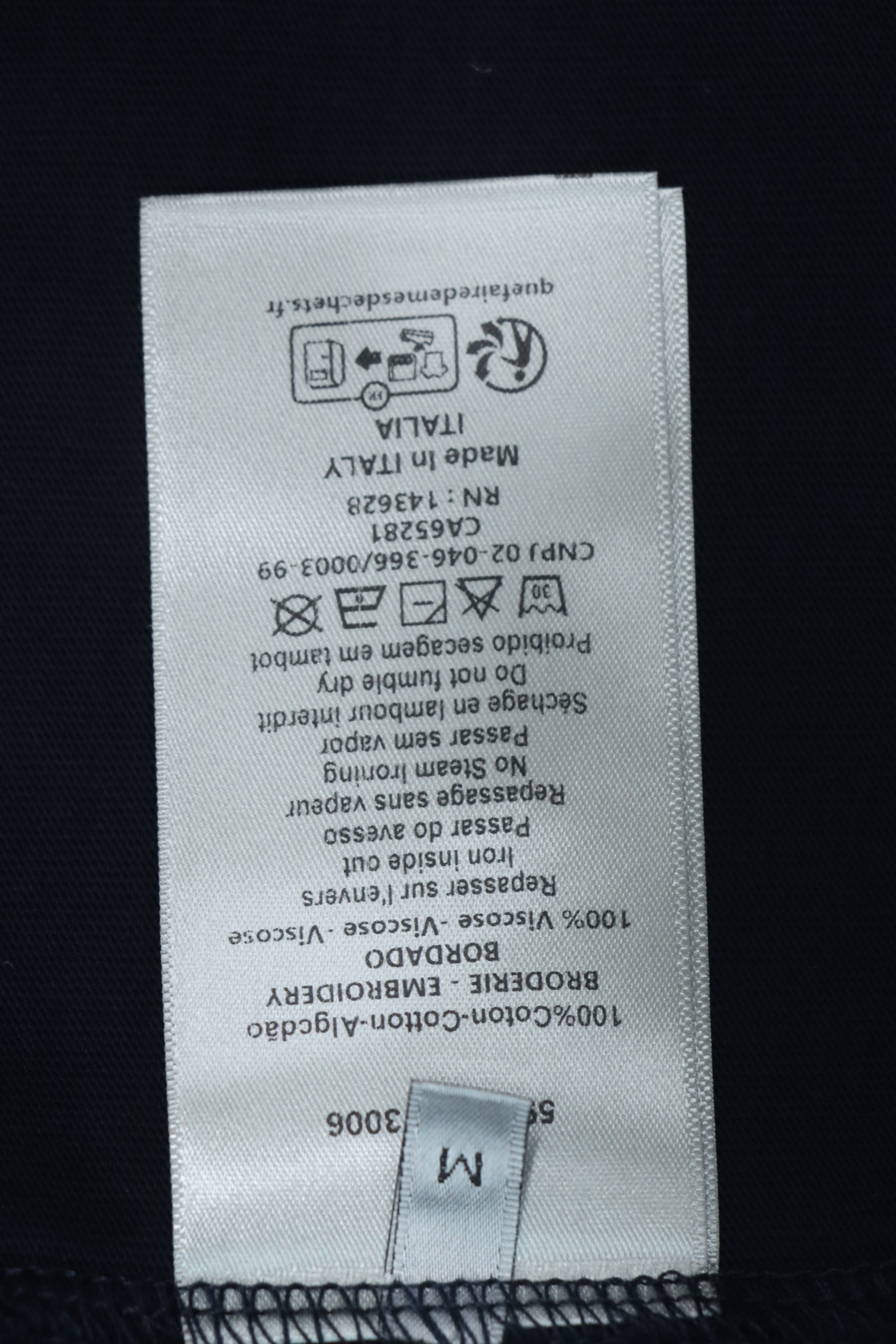 Dior Neckline Letter Jacquard Ribbon T-shirt Black