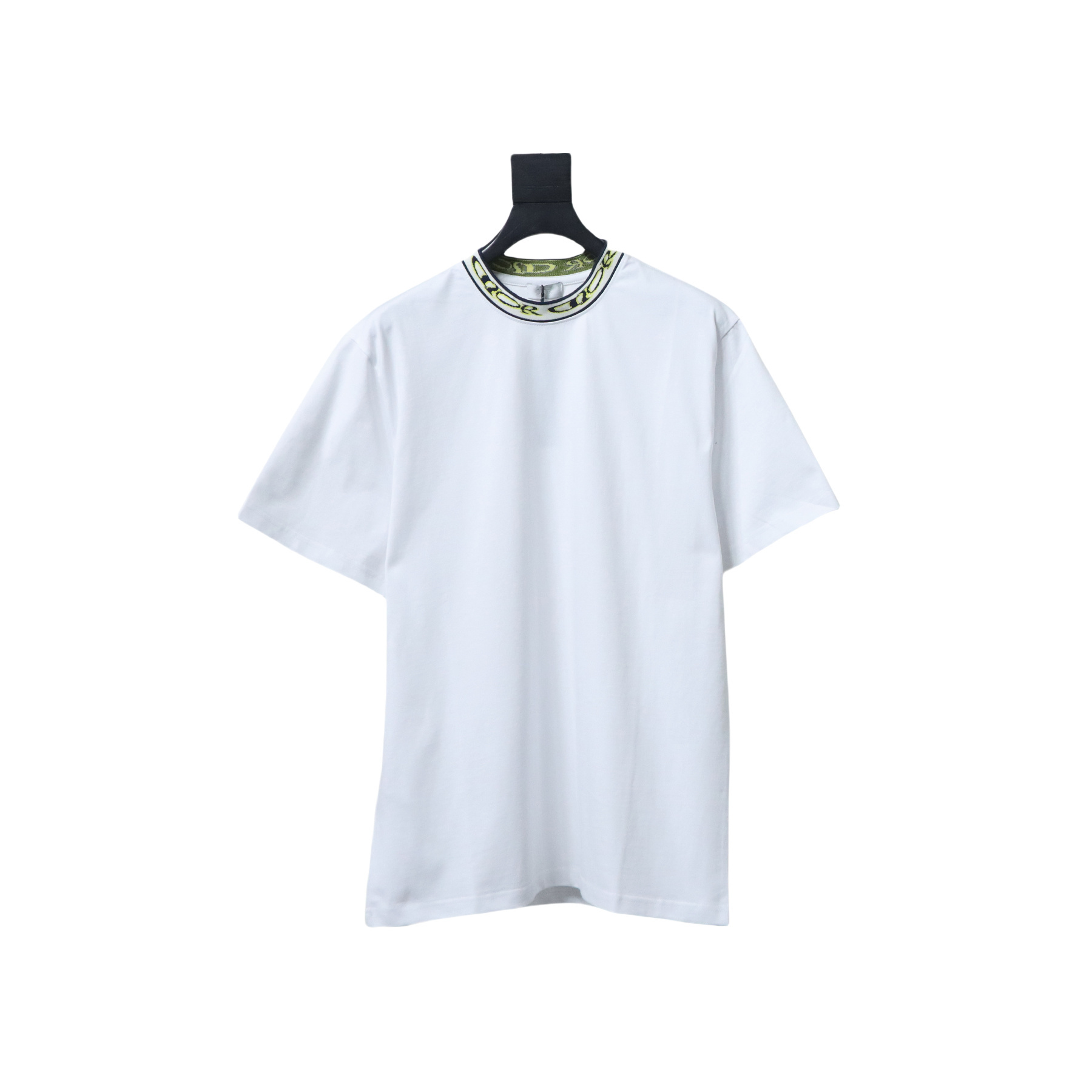 Dior Neckline Letter Jacquard Ribbon T-shirt White