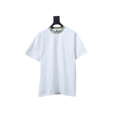Dior Neckline Letter Jacquard Ribbon T-shirt White 01