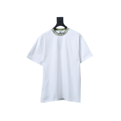 Dior Neckline Letter Jacquard Ribbon T-shirt White 01