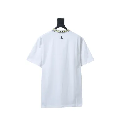 Dior Neckline Letter Jacquard Ribbon T-shirt White 02
