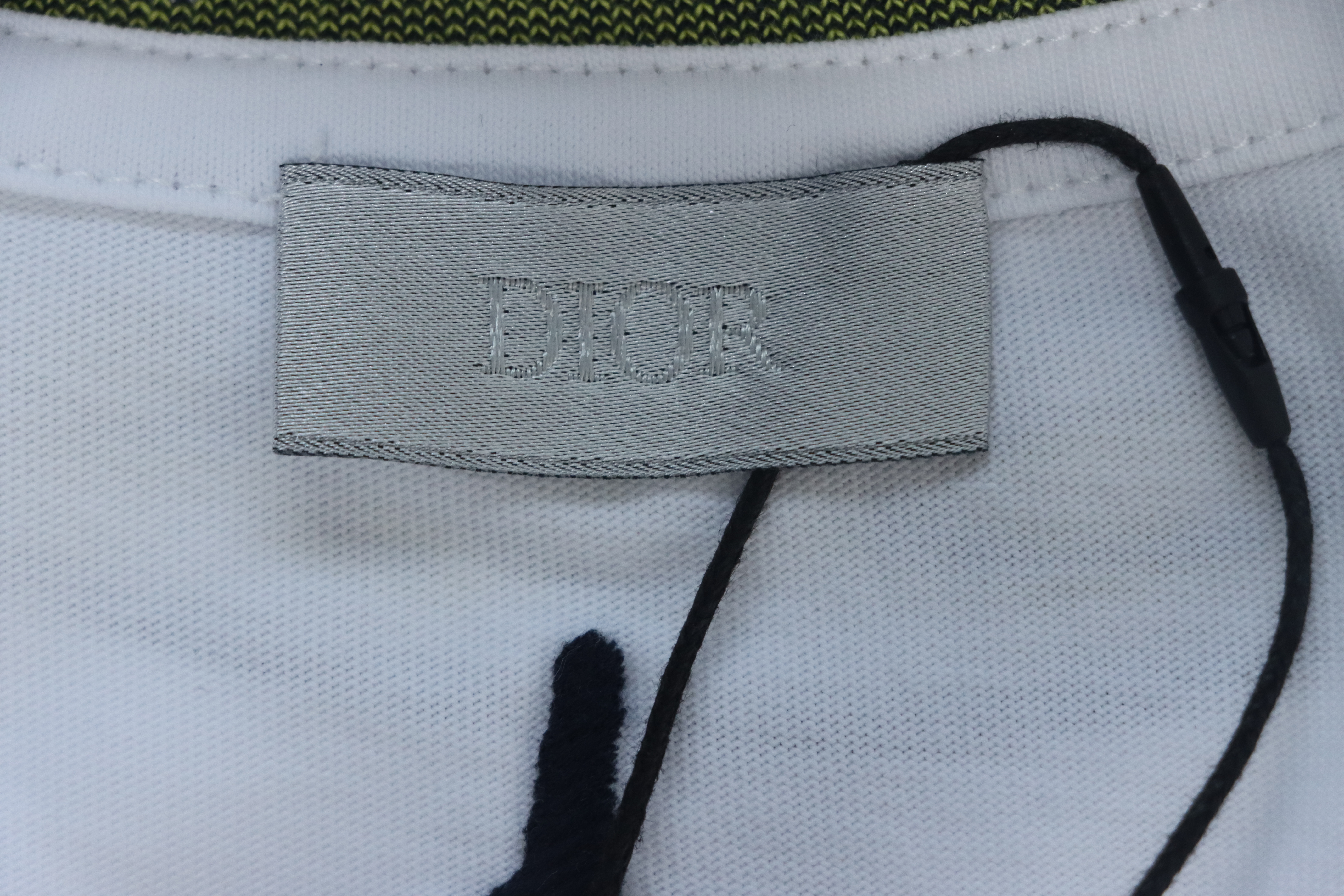 Dior Neckline Letter Jacquard Ribbon T-shirt White