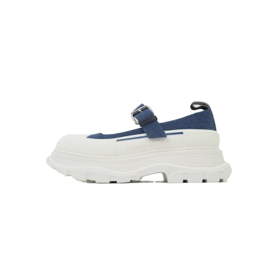 Alexander McQueen Women's Tread Slick Mary Jane In Tibetan Blue  01