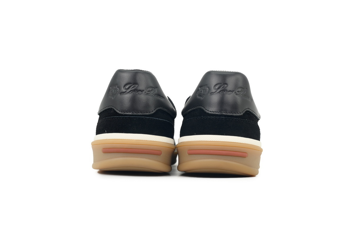 Loro Piana Tennis Walk Sneaker Suede Calf Split Black And Gray