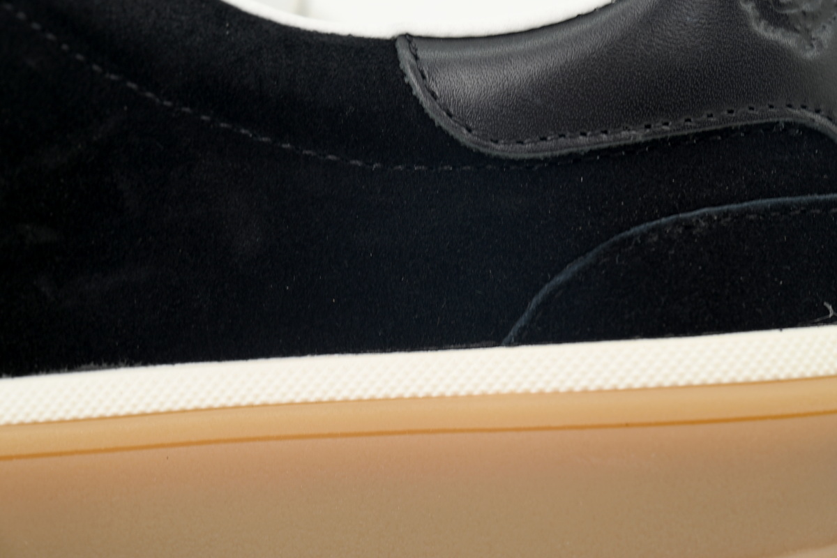 Loro Piana Tennis Walk Sneaker Suede Calf Split Black And Gray