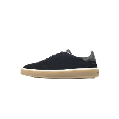 Loro Piana Tennis Walk Sneaker Suede Calf Split Black And Gray 01