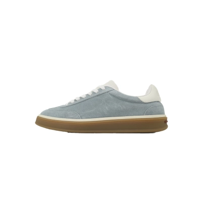 Loro Piana Tennis Walk Sneaker Suede Calf Split Blue And White 01