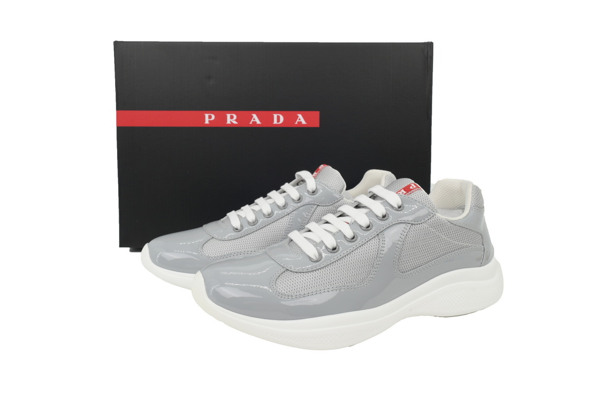Prada Patent Grey White
