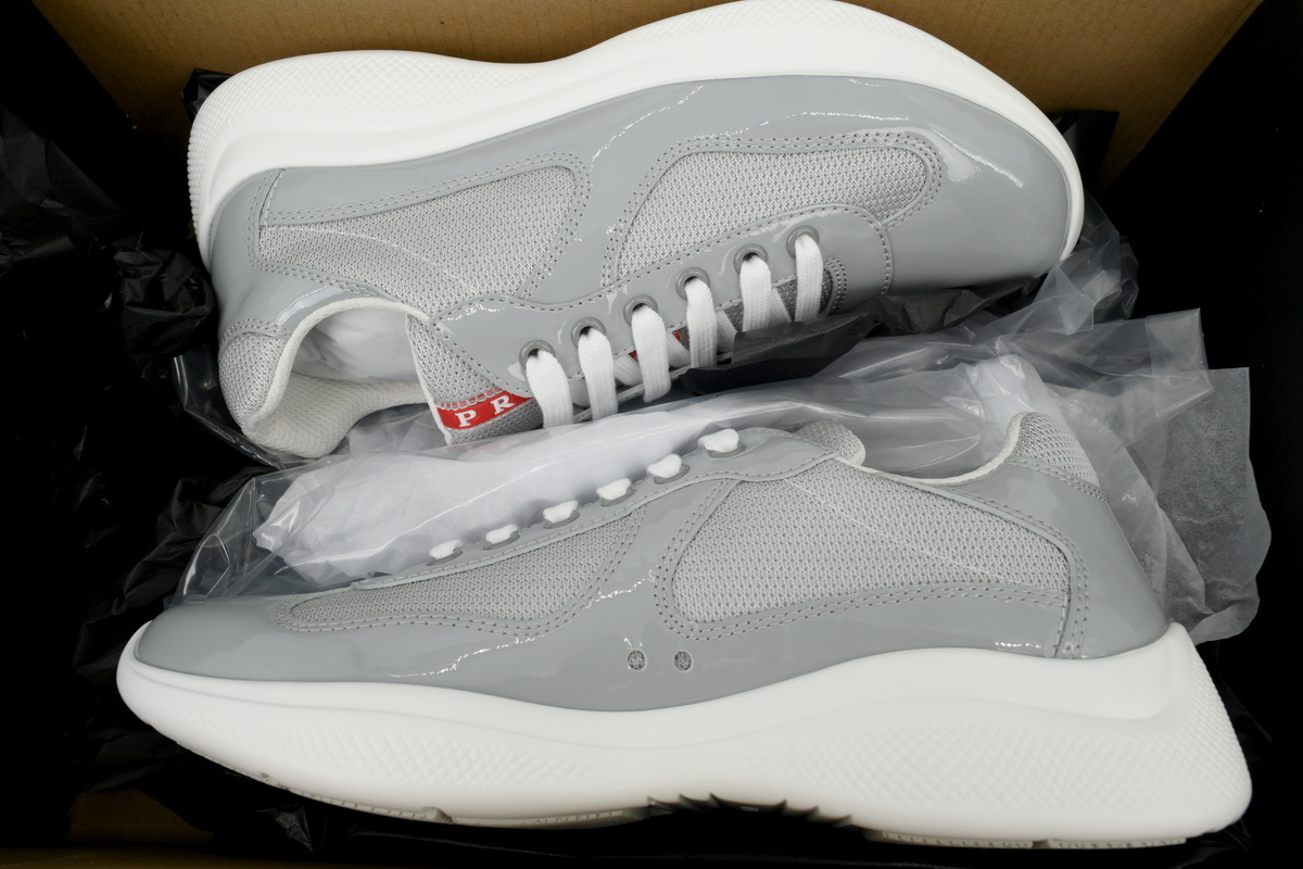 Prada Patent Grey White