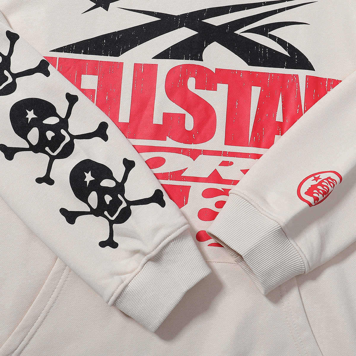 Hellstar If You Dont Like Us Beat Us Hoodie & Sweatpants Set #2222-2322 Apricot