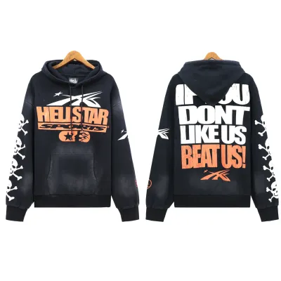 Hellstar If You Dont Like Us Beat Us Hoodie & Sweatpants Set #5653-8175 Black  02