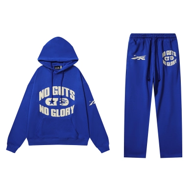 Hellstar No Guts No Glory Hoodie & Sweatpants Set #2223-2323 Blue 01
