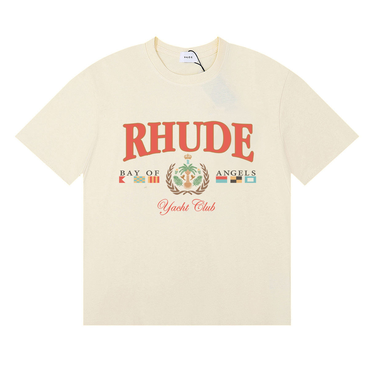 Rhude Bay Of Angels Yacht T-Shirt #50151 Apricot/White/Black