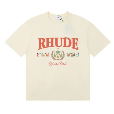 Rhude Bay Of Angels Yacht T-Shirt #50151 Apricot/White/Black 02