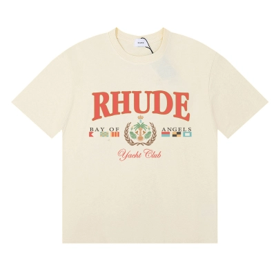 Rhude Bay Of Angels Yacht T-Shirt #50151 Apricot/White/Black 02