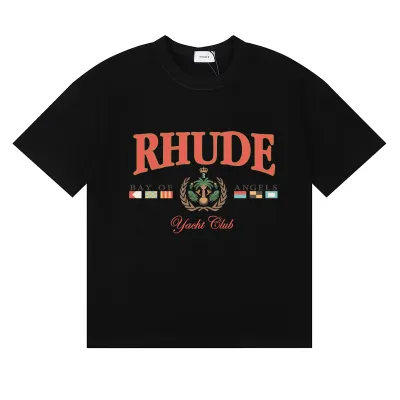 Rhude Bay Of Angels Yacht T-Shirt #50151 Apricot/White/Black 01
