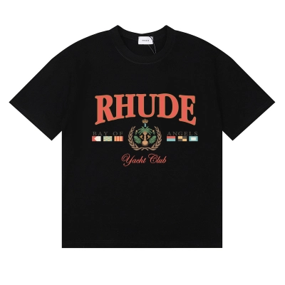 Rhude Bay Of Angels Yacht T-Shirt #50151 Apricot/White/Black 01