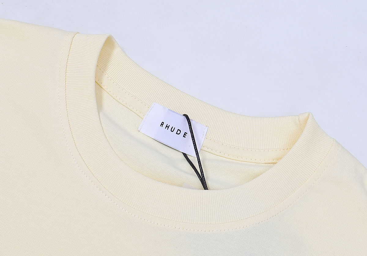 Rhude Beach-Side T-Shirt #50155 Apricot/White/Black